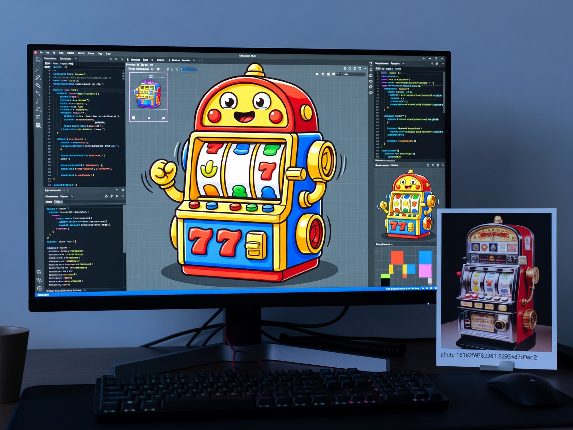 Coding a cartoon slot layout.