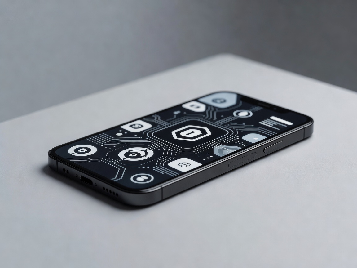 Mobile safe phone simulation mockup.
